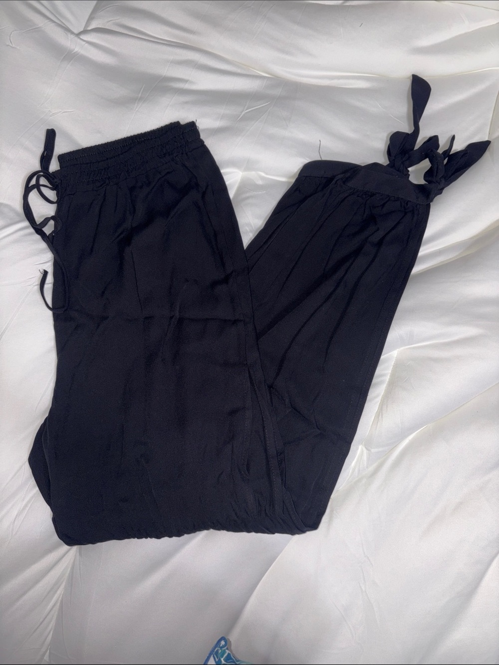 Black Women's Tie-Hem Lounge Pants